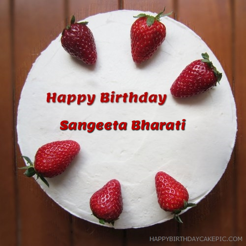write name on Strawberries Friends Birthday Cake